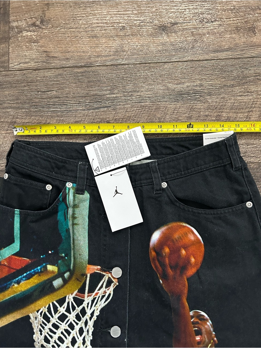 Air Jordan Printed Skirt/ Maxi/ Black Denim/ Size S/ Front Buttons/ Standard Fit - Picture 6 of 10